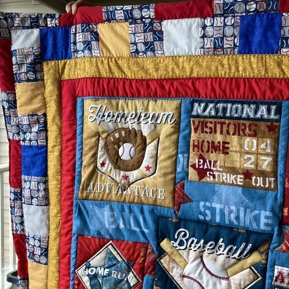 NWT. Hand Crafted Baseball for All Ages Lap Quilt - Picture 5 of 14